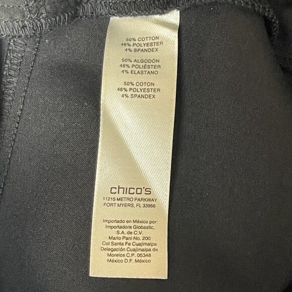 Chicos Pants Womens 2 Ankle Large 12 Black So Slimming Waist Panel‎ Stretch - Picture 11 of 16